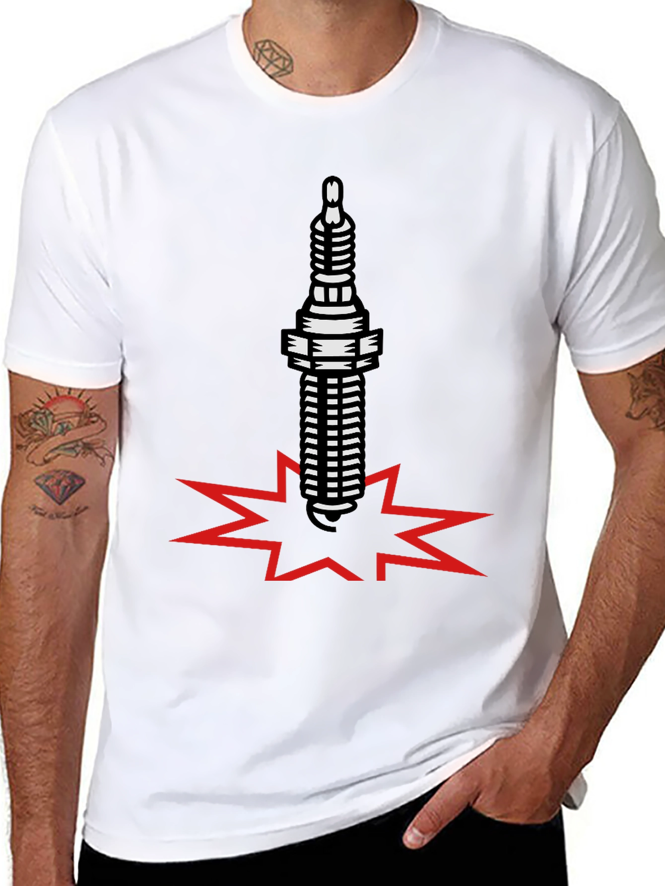 Spark Plug Boom Black T-Shirt
