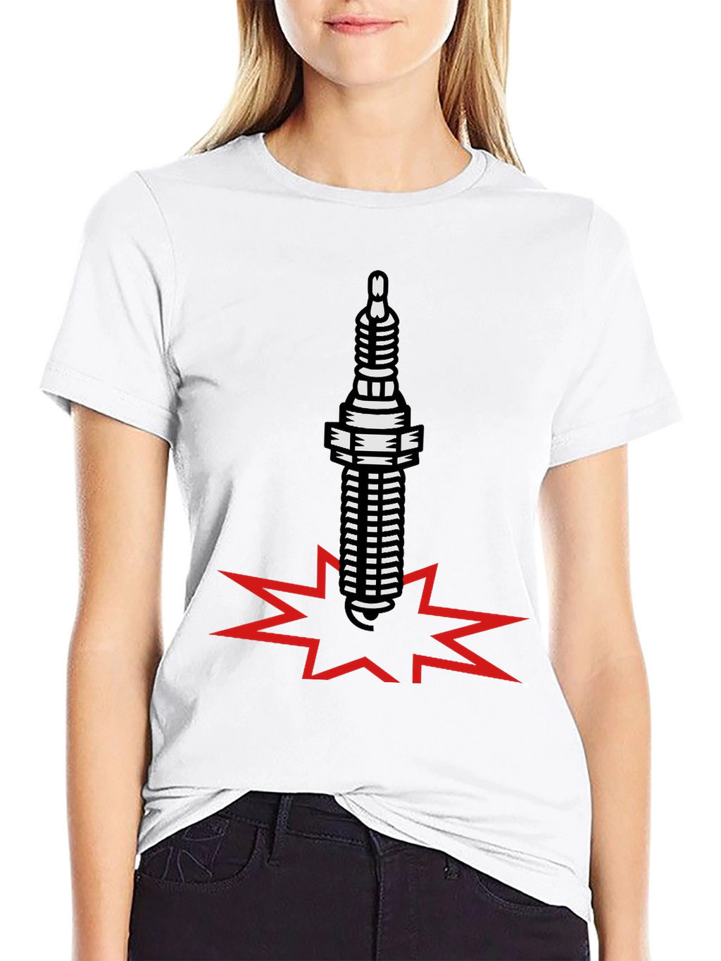 Spark Plug Boom Black T-Shirt