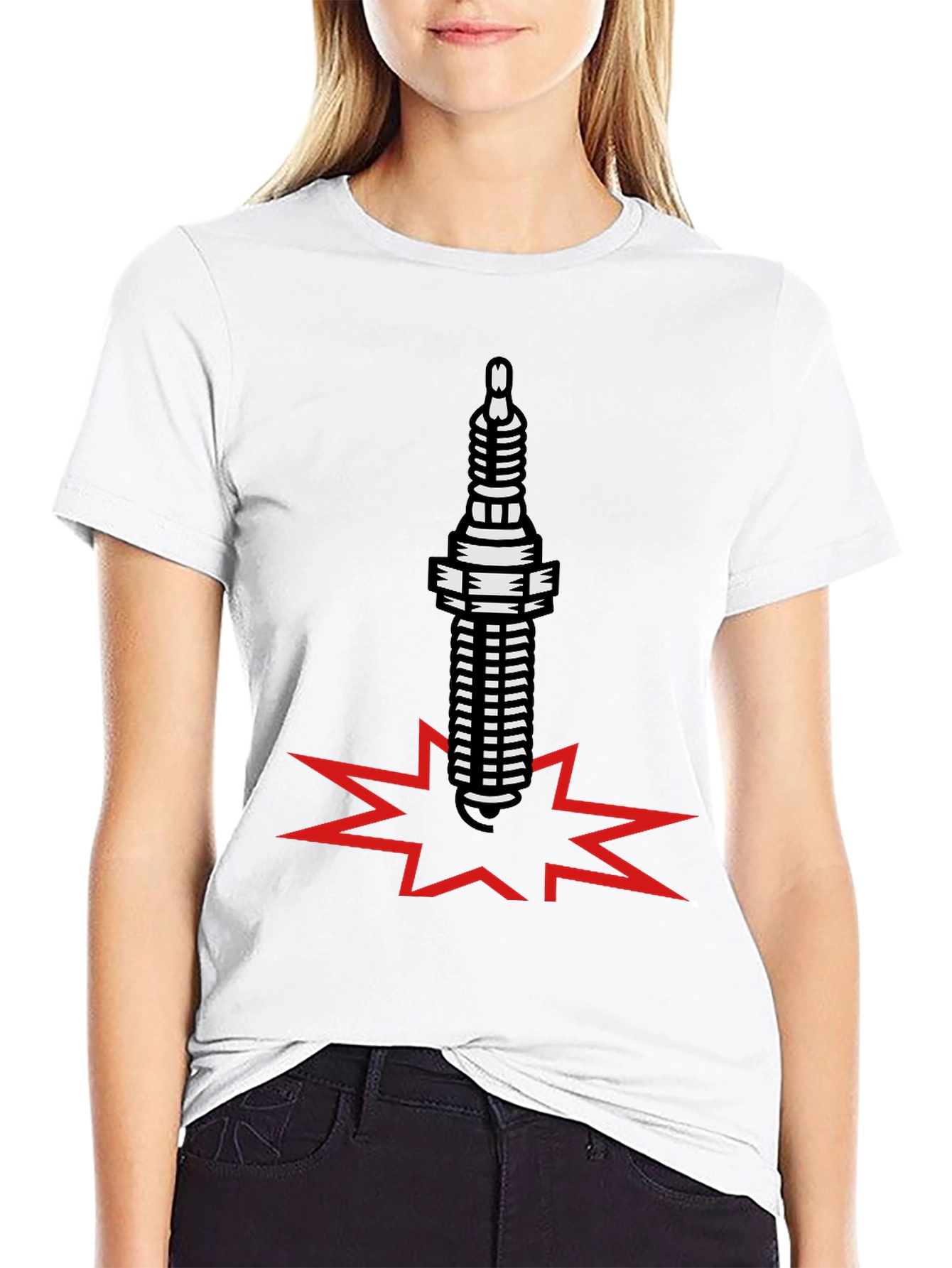 Spark Plug Boom Black T-Shirt