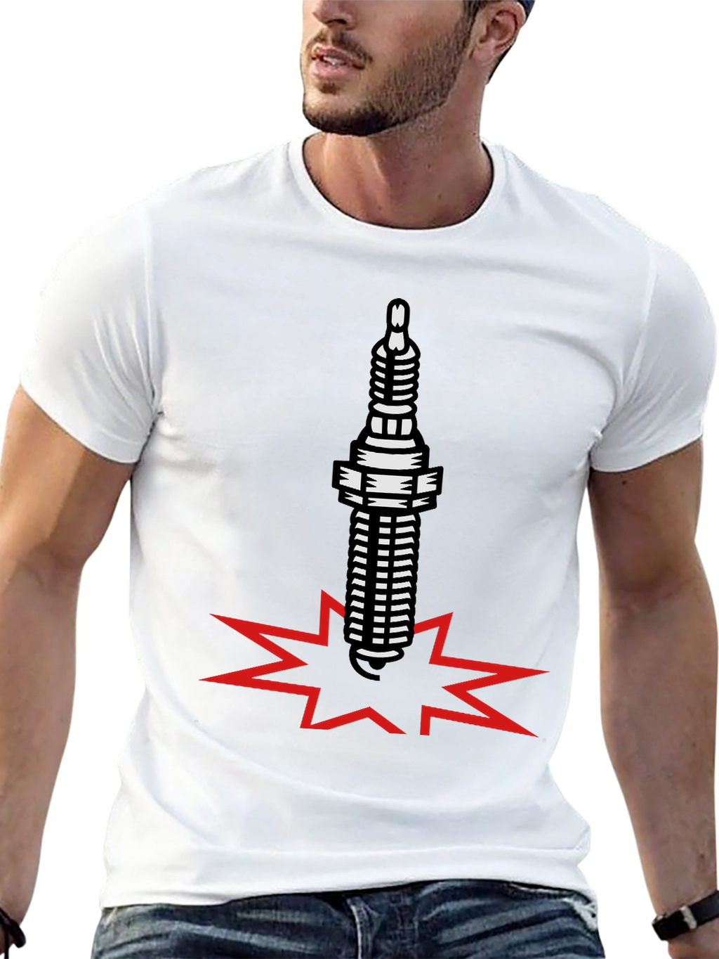 Spark Plug Boom Black T-Shirt
