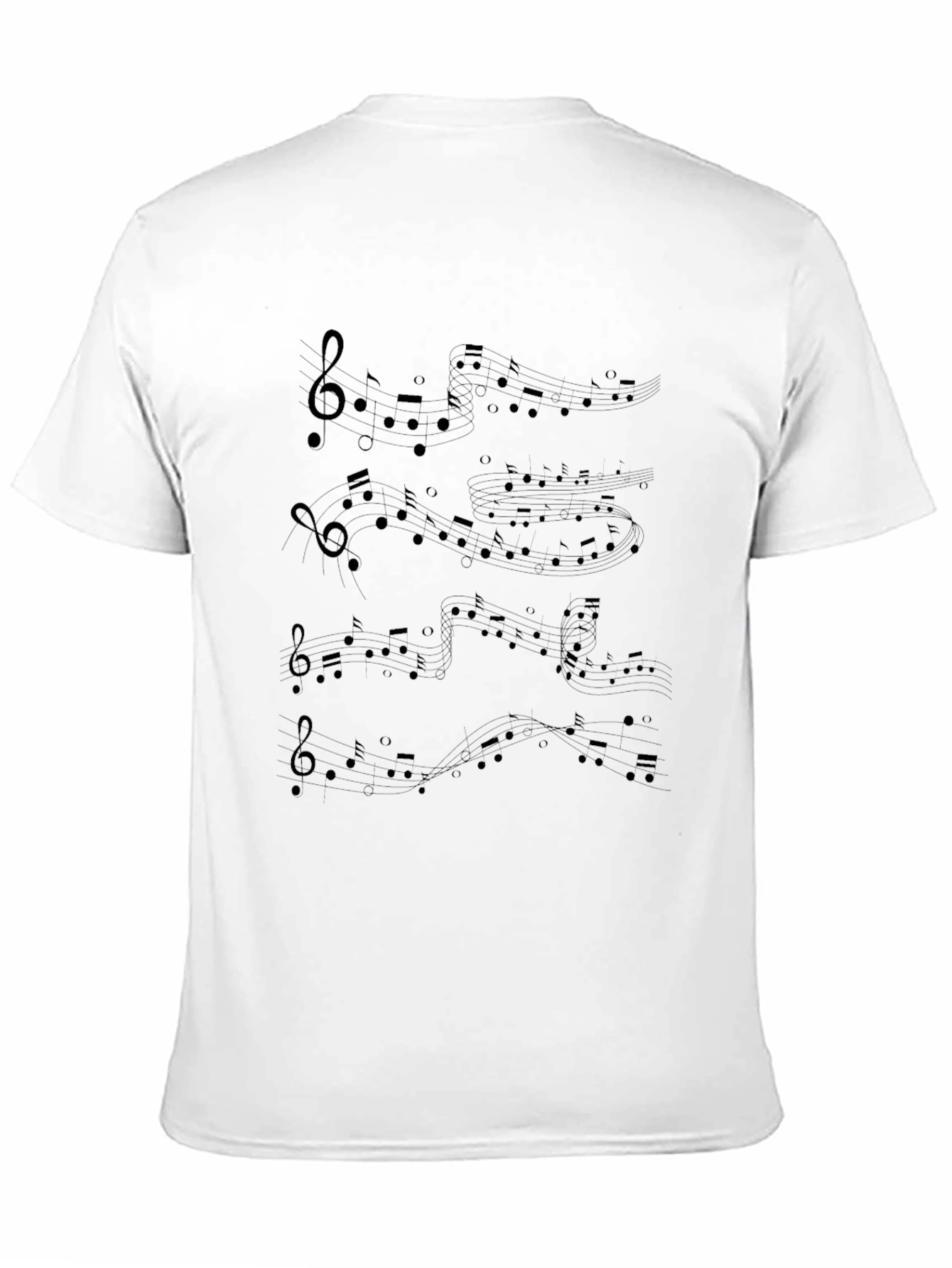 Musical Note Mens Black T-Shirt