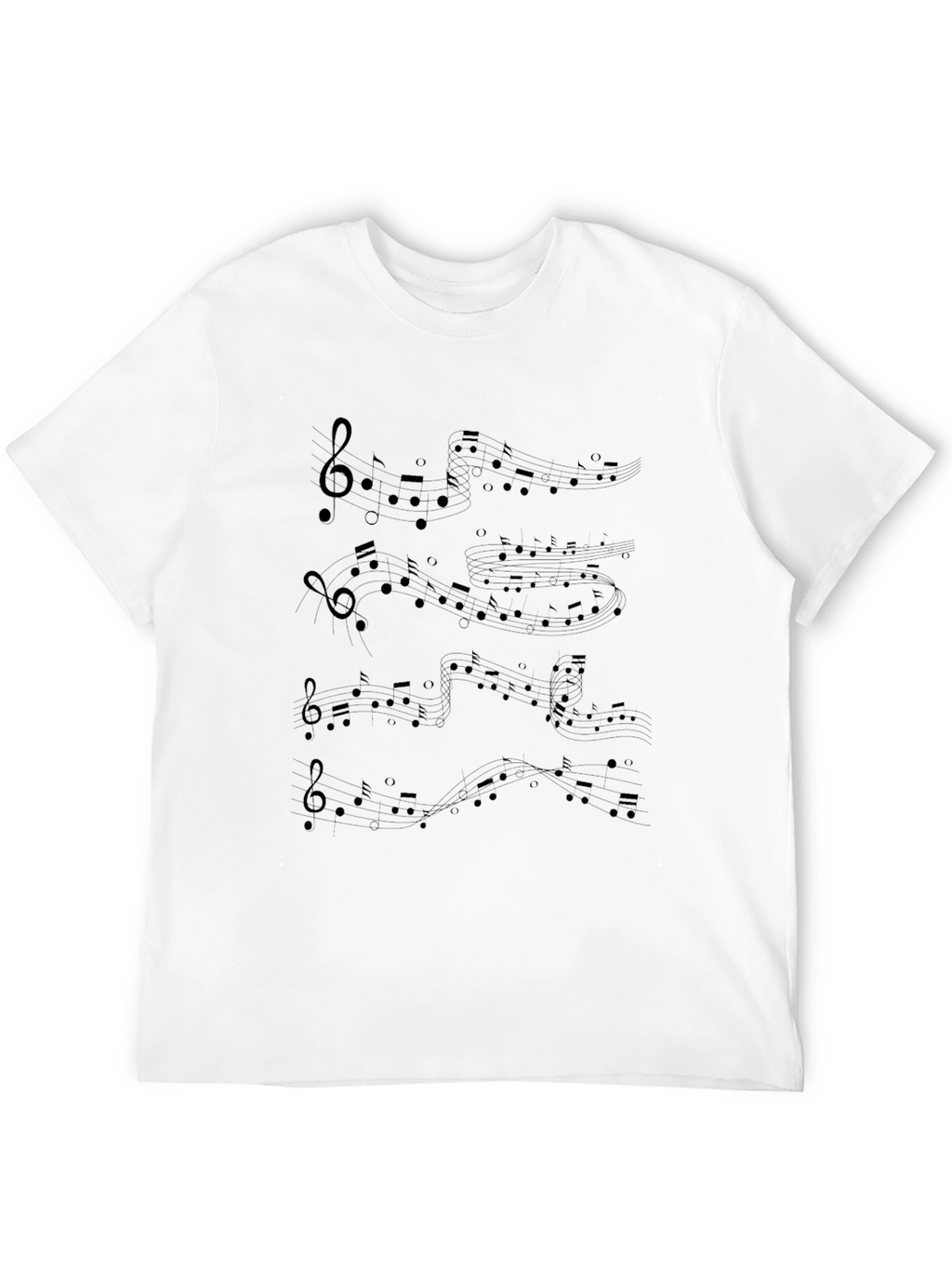 Musical Note Mens Black T-Shirt