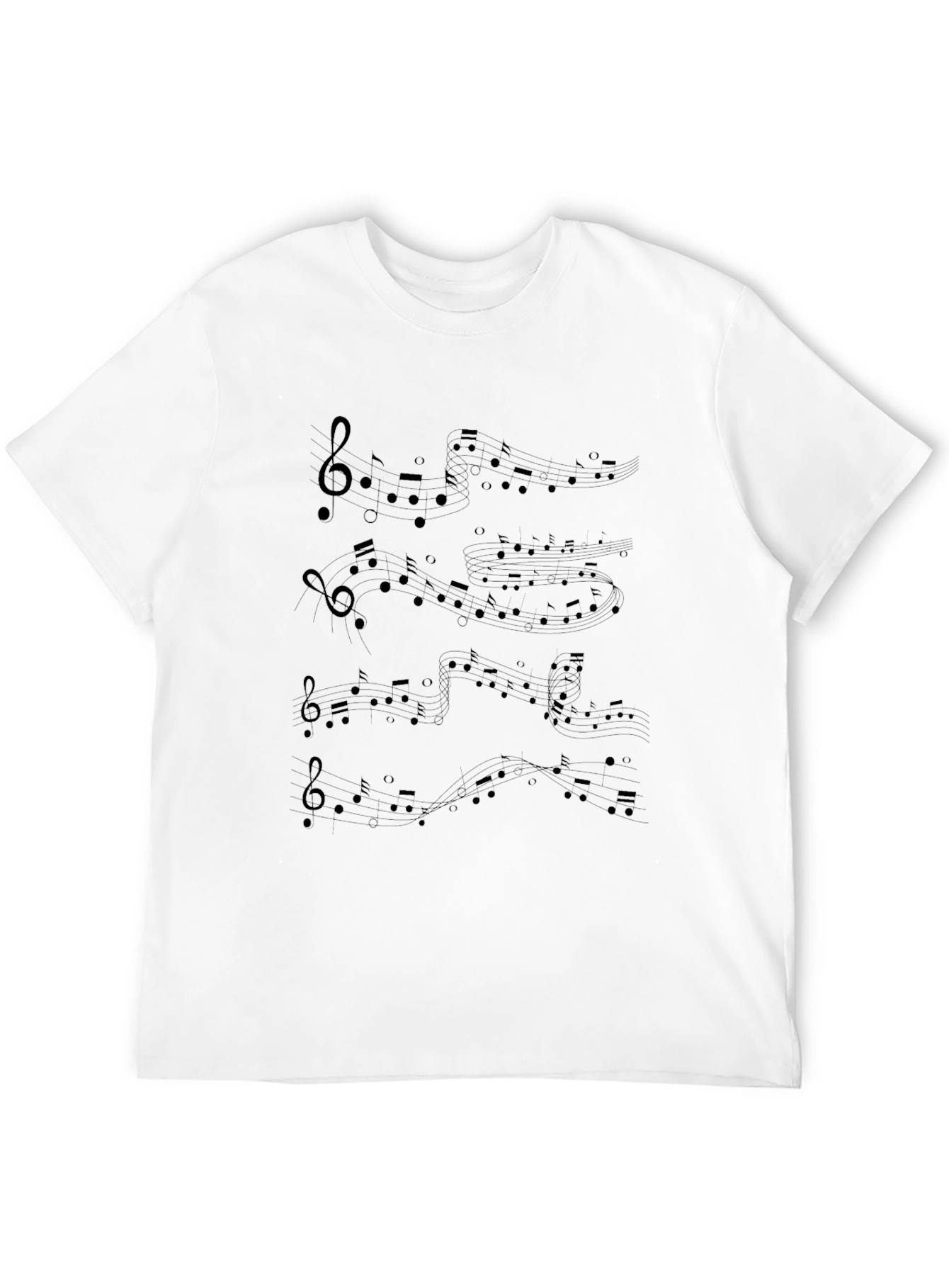 Musical Note Mens Black T-Shirt