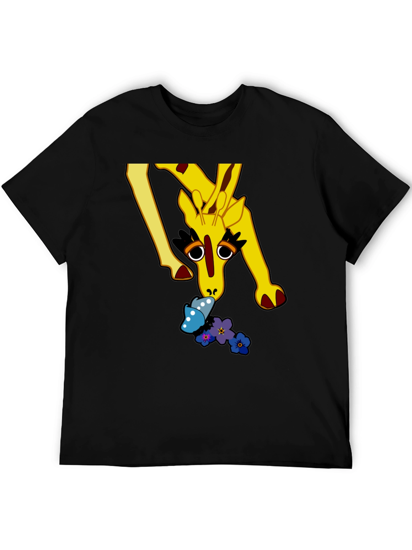 Giraffe & Butterfly Graphic Tee - Unique Design