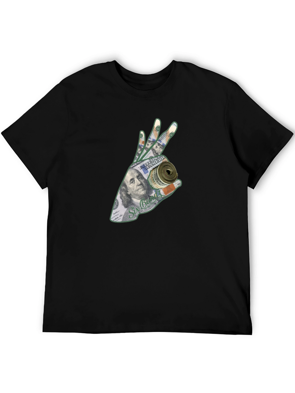 Money Hand Graphic T-Shirt - Black