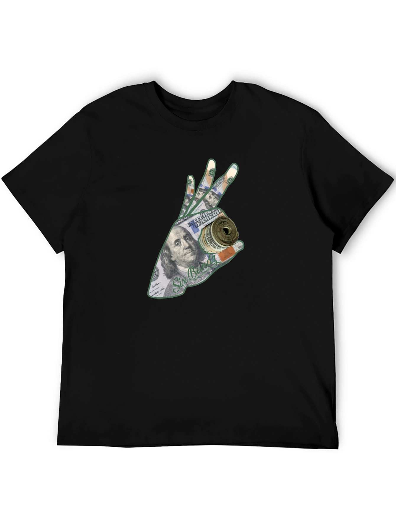 Money Hand Graphic T-Shirt - Black