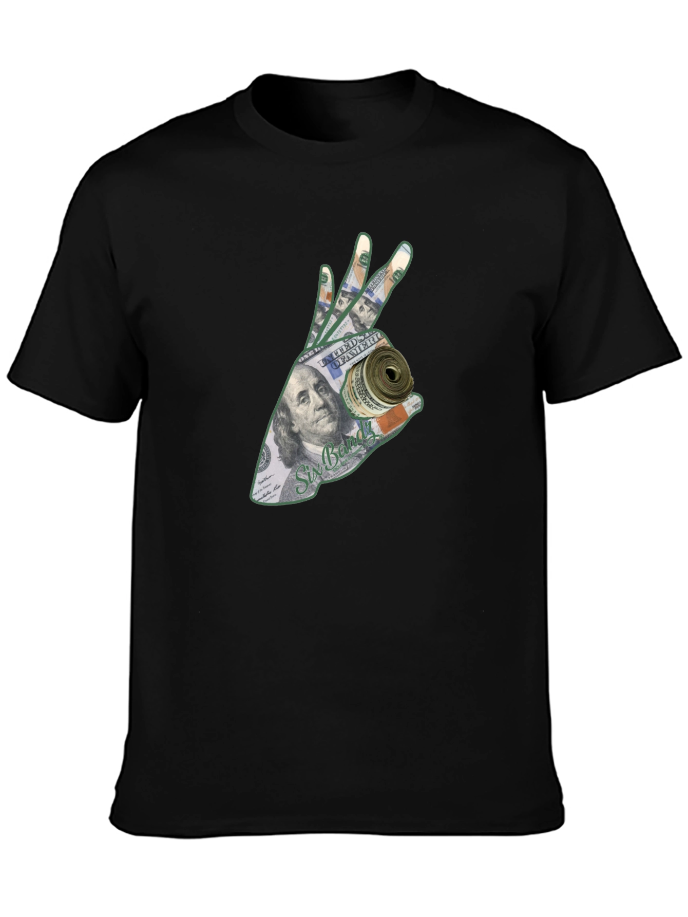 Money Hand Graphic T-Shirt - Black