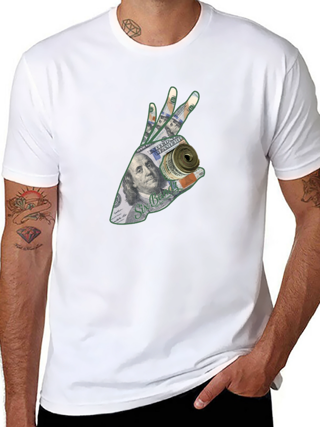 Money Hand Graphic T-Shirt - Black