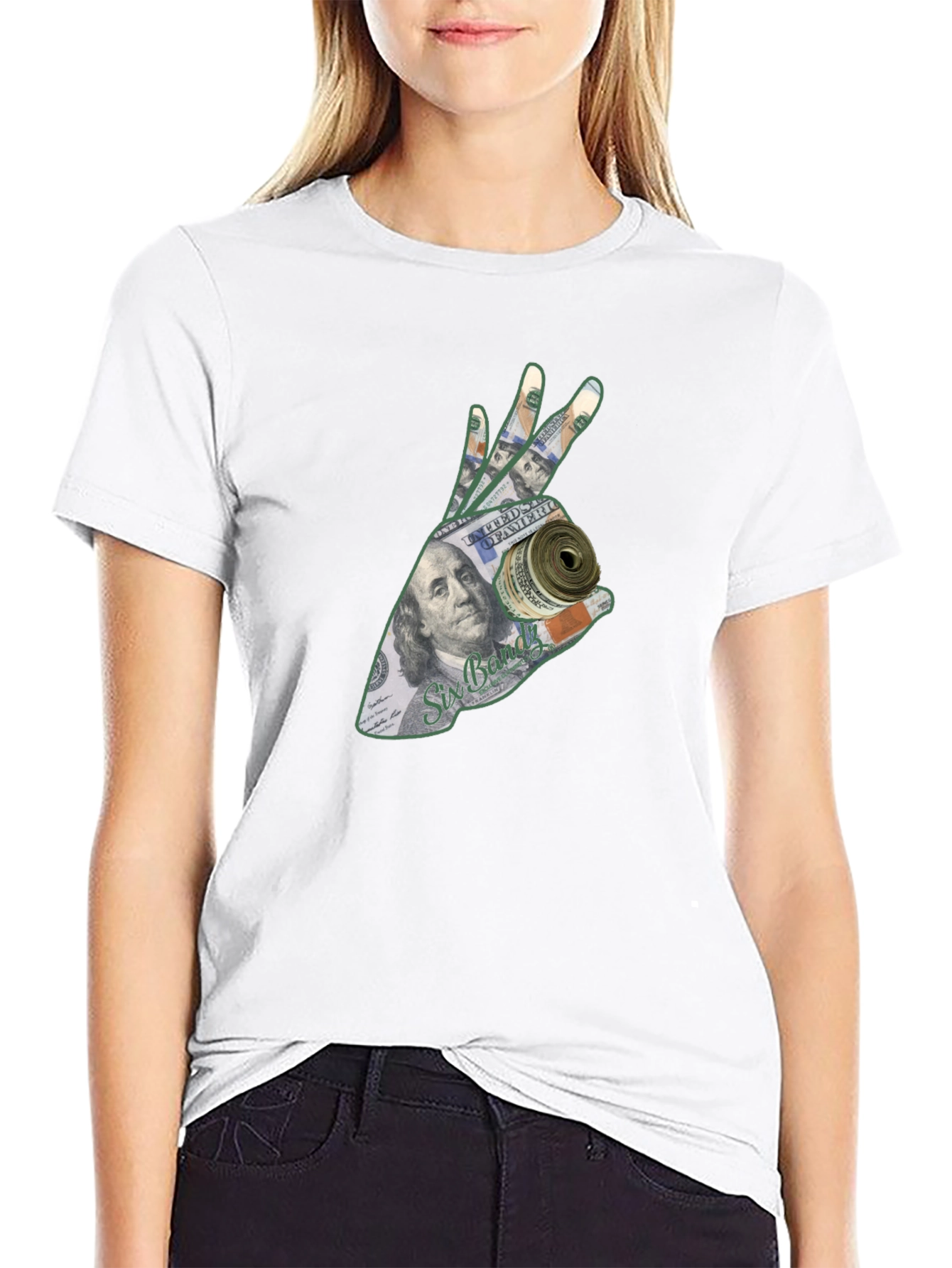Money Hand Graphic T-Shirt - Black