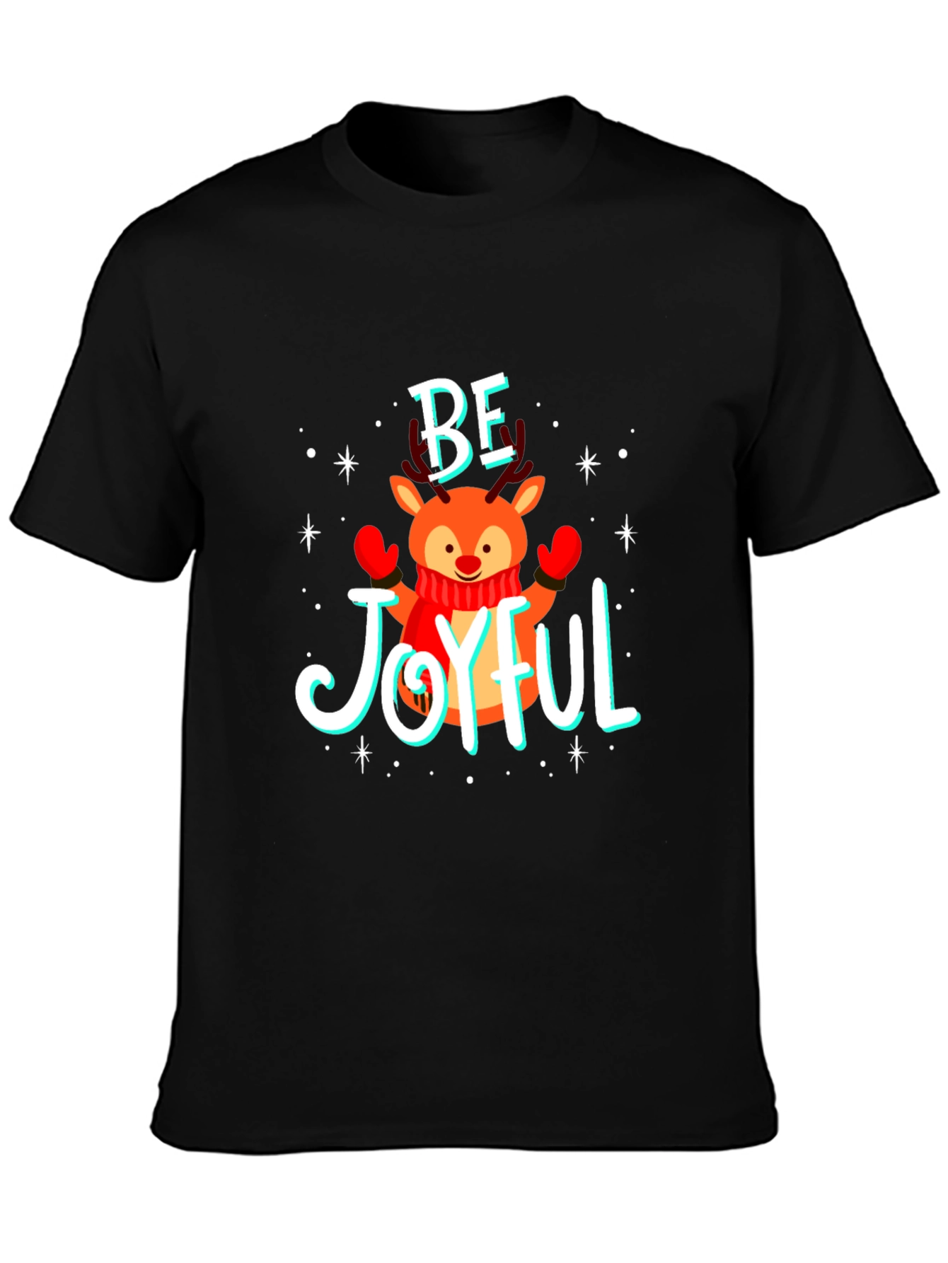 Be Joyful Reindeer Christmas T-Shirt