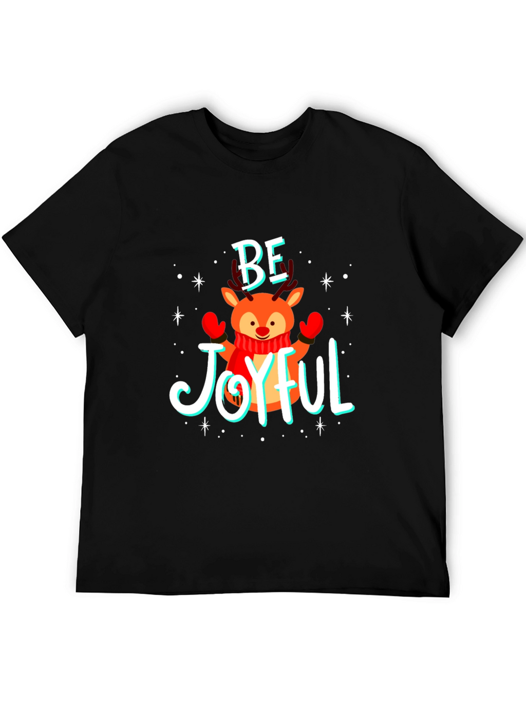 Be Joyful Reindeer Christmas T-Shirt