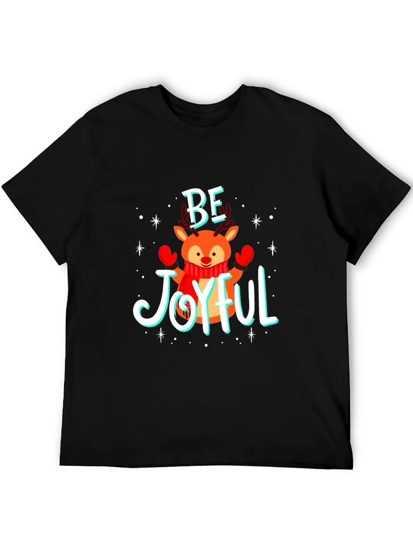 Be Joyful Reindeer Christmas T-Shirt