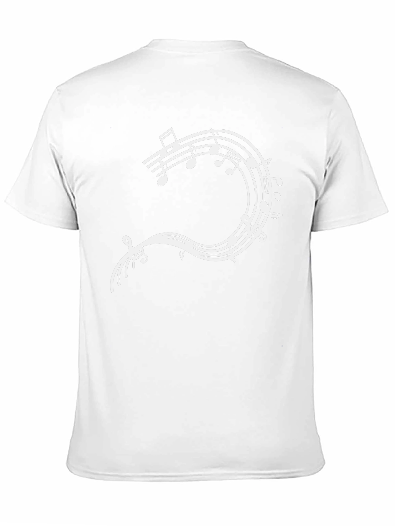 Musical Note Staff T-Shirt - Black Cotton Tee