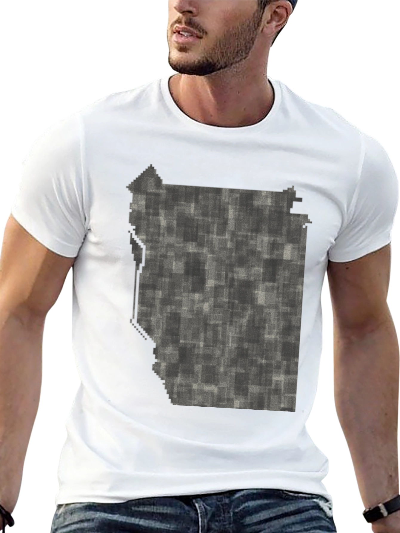 Modern Abstract Pixelated T-Shirt - Black