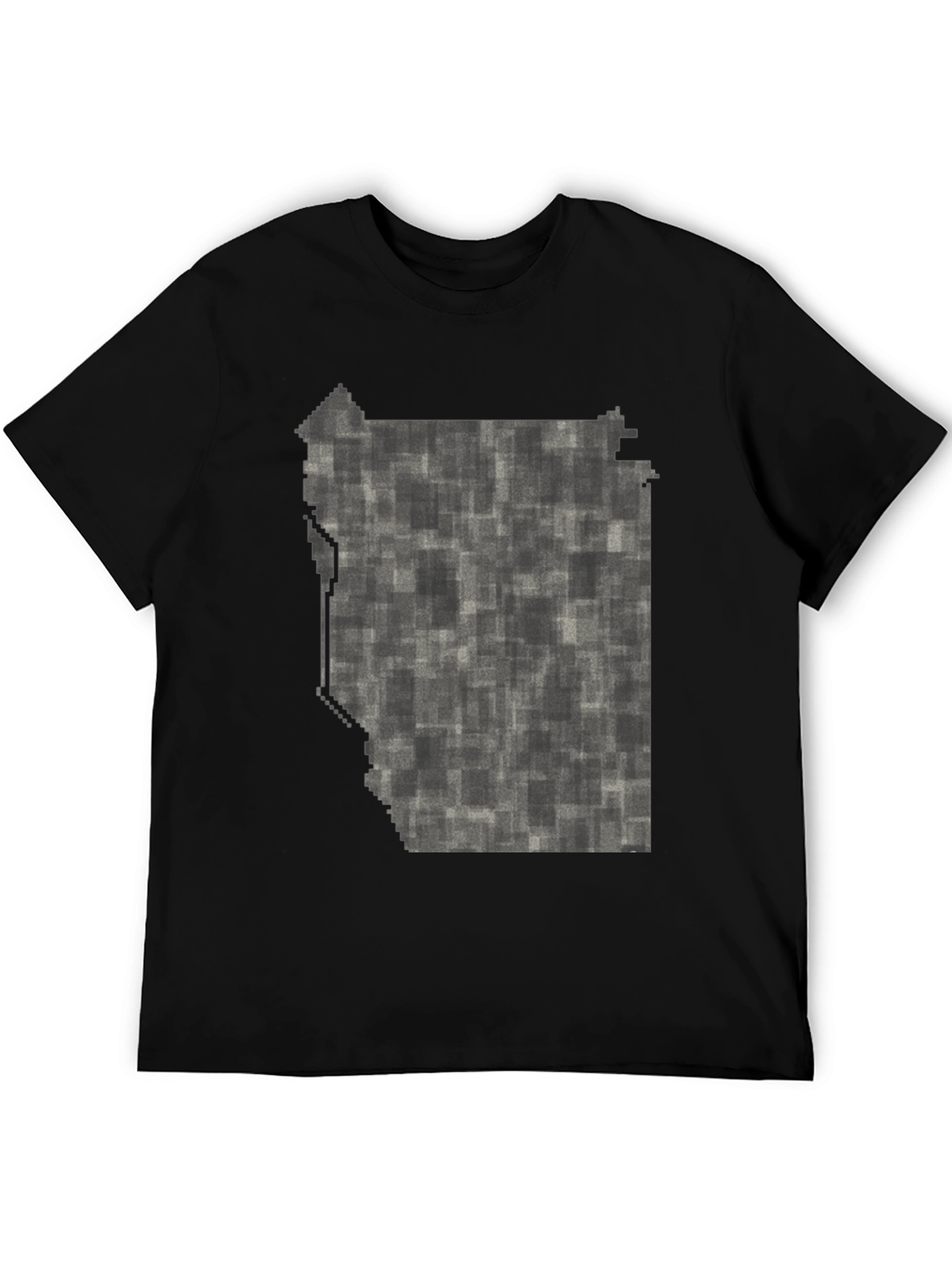 Modern Abstract Pixelated T-Shirt - Black