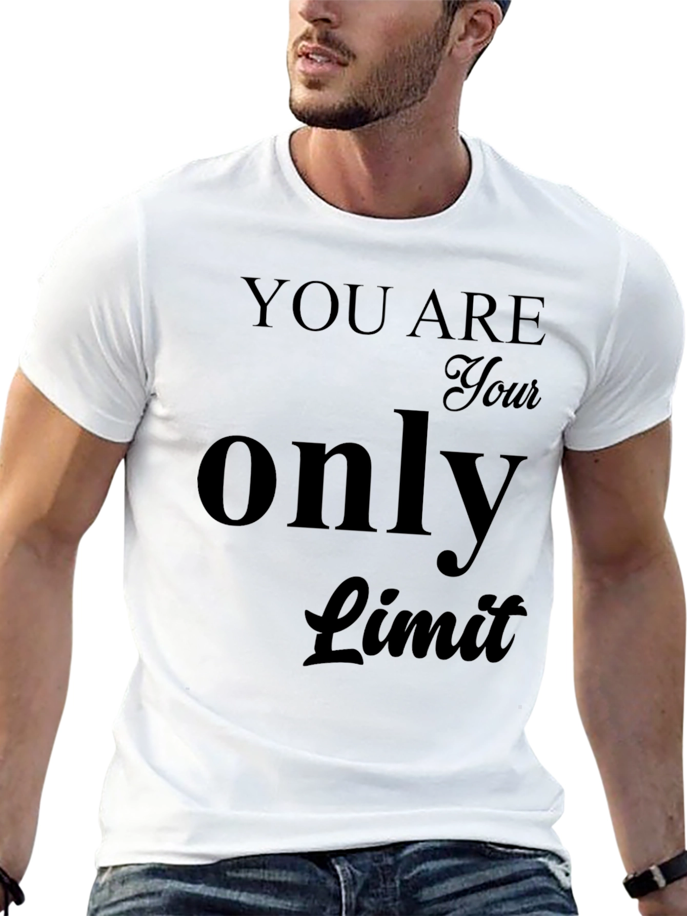 Motivational Black T-Shirt - You Are Your Only Limit