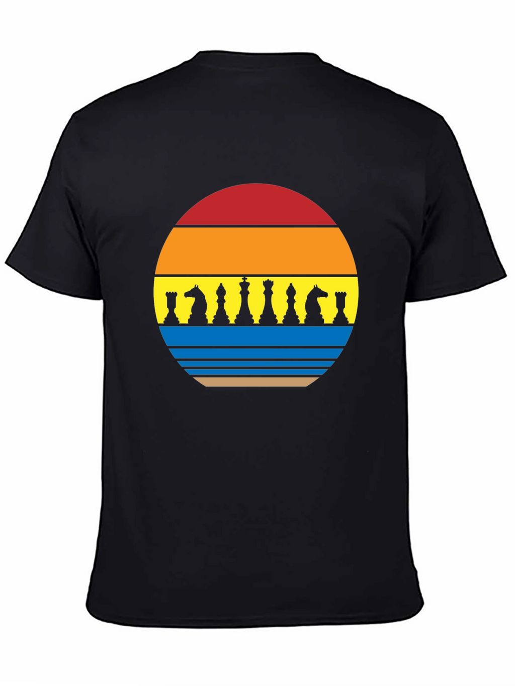 Chess Piece Sunset Graphic Tee - Stylish Unisex T-Shirt