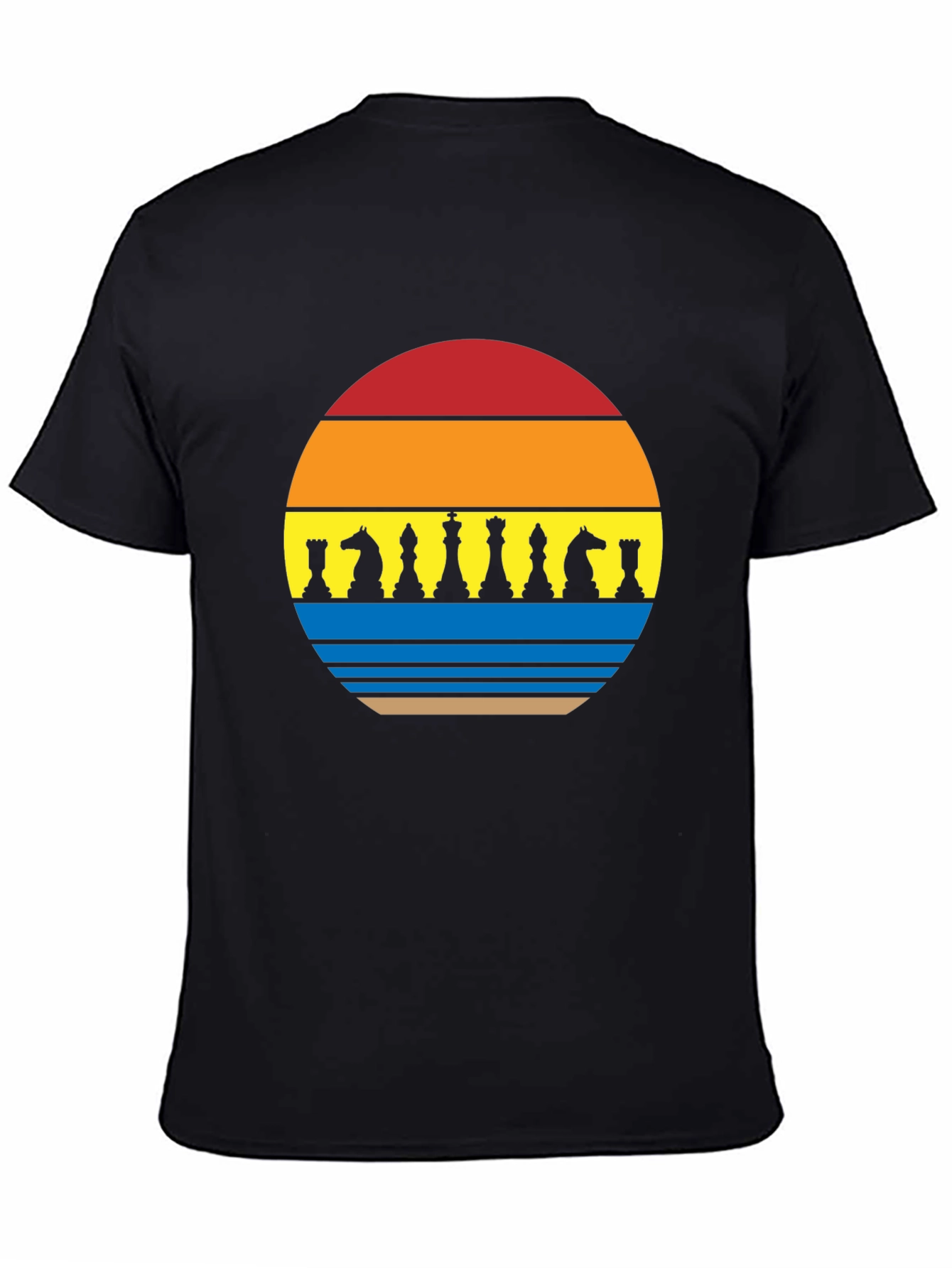 Chess Piece Sunset Graphic Tee - Stylish Unisex T-Shirt