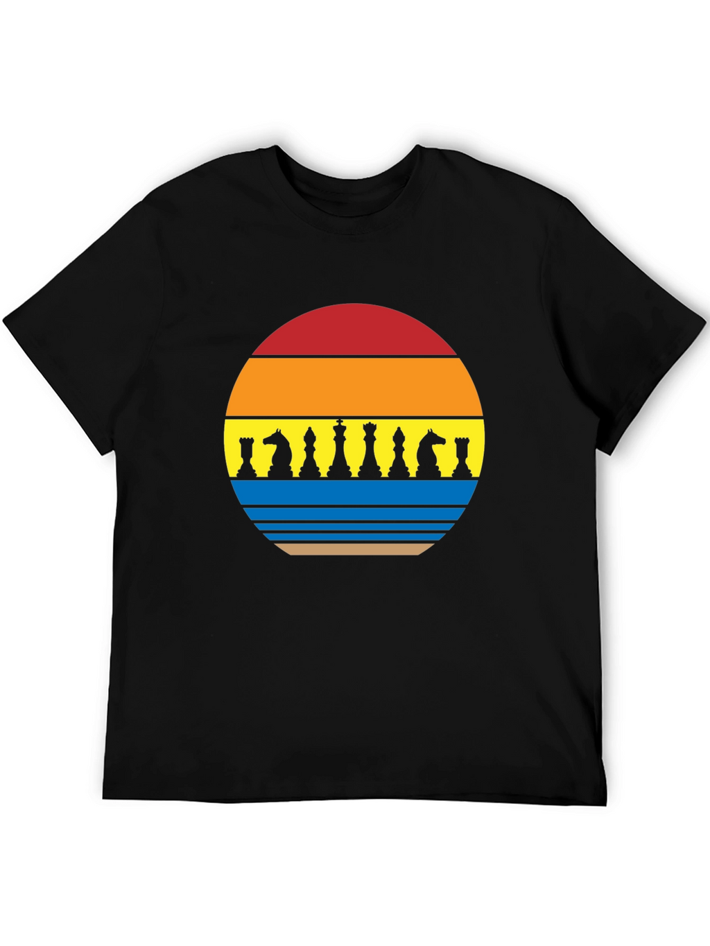 Chess Piece Sunset Graphic Tee - Stylish Unisex T-Shirt