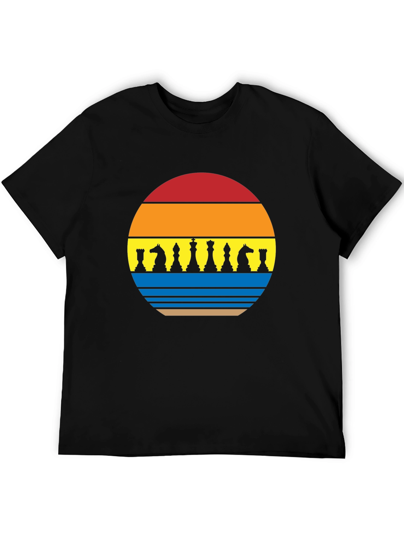 Chess Piece Sunset Graphic Tee - Stylish Unisex T-Shirt