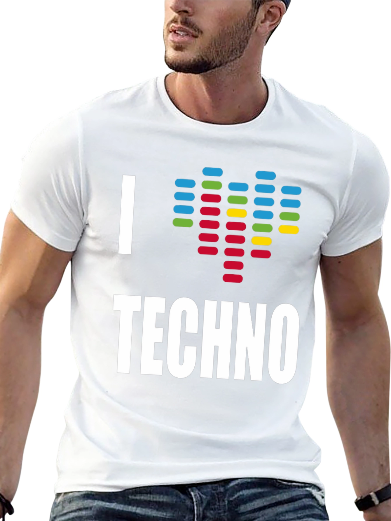 I Heart Techno Graphic Tee - Music Lover T-Shirt