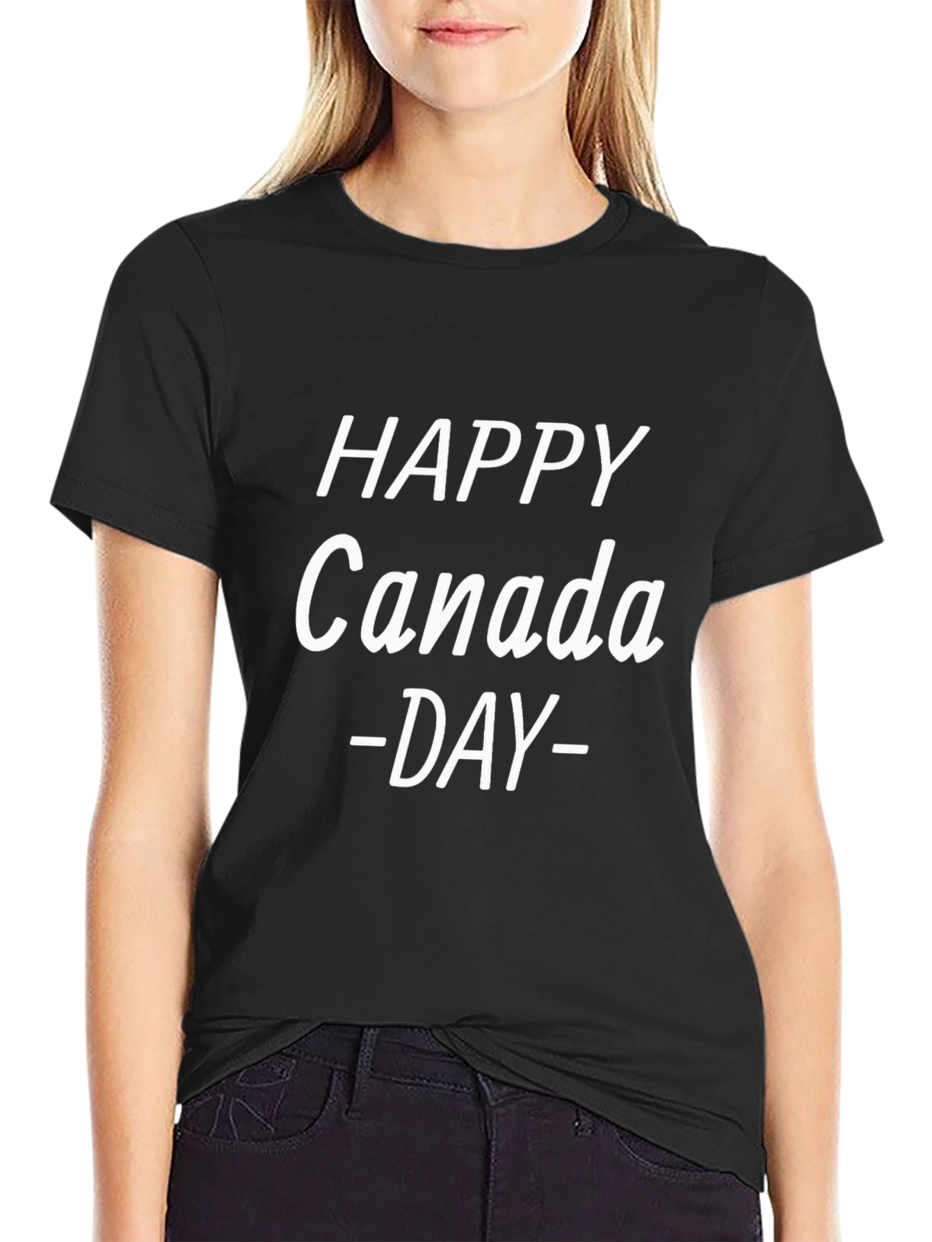 Happy Canada Day Graphic T-Shirt - Black