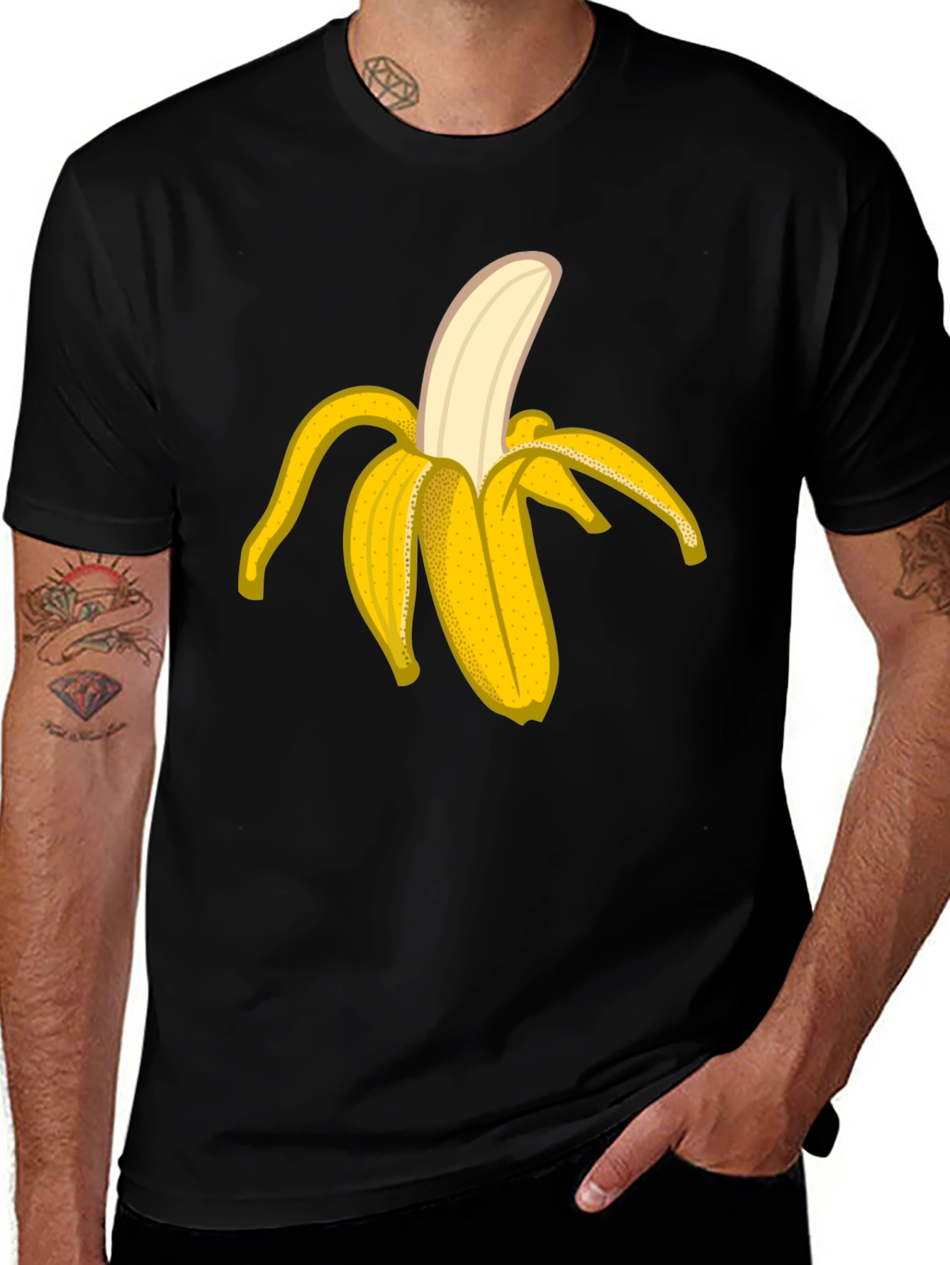 Banana Graphic Black T-Shirt - Fruit Lover Tee
