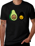 Avocado Couple Graphic Tee - Trendy Black T-Shirt