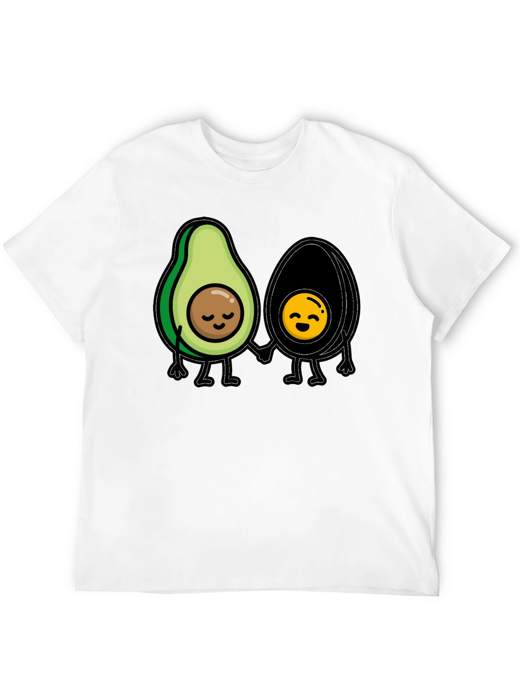 Avocado Couple Graphic Tee - Trendy Black T-Shirt