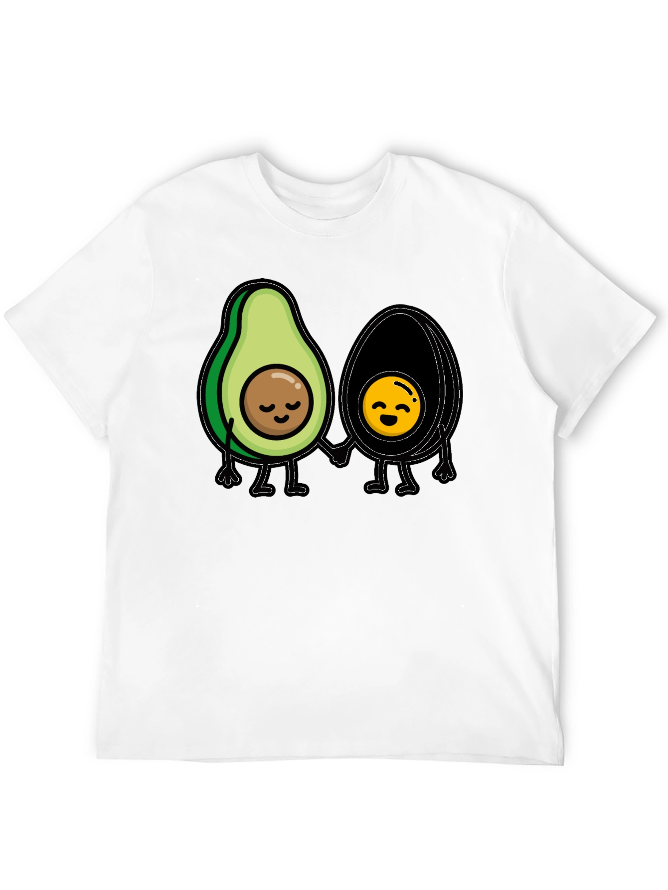 Avocado Couple Graphic Tee - Trendy Black T-Shirt