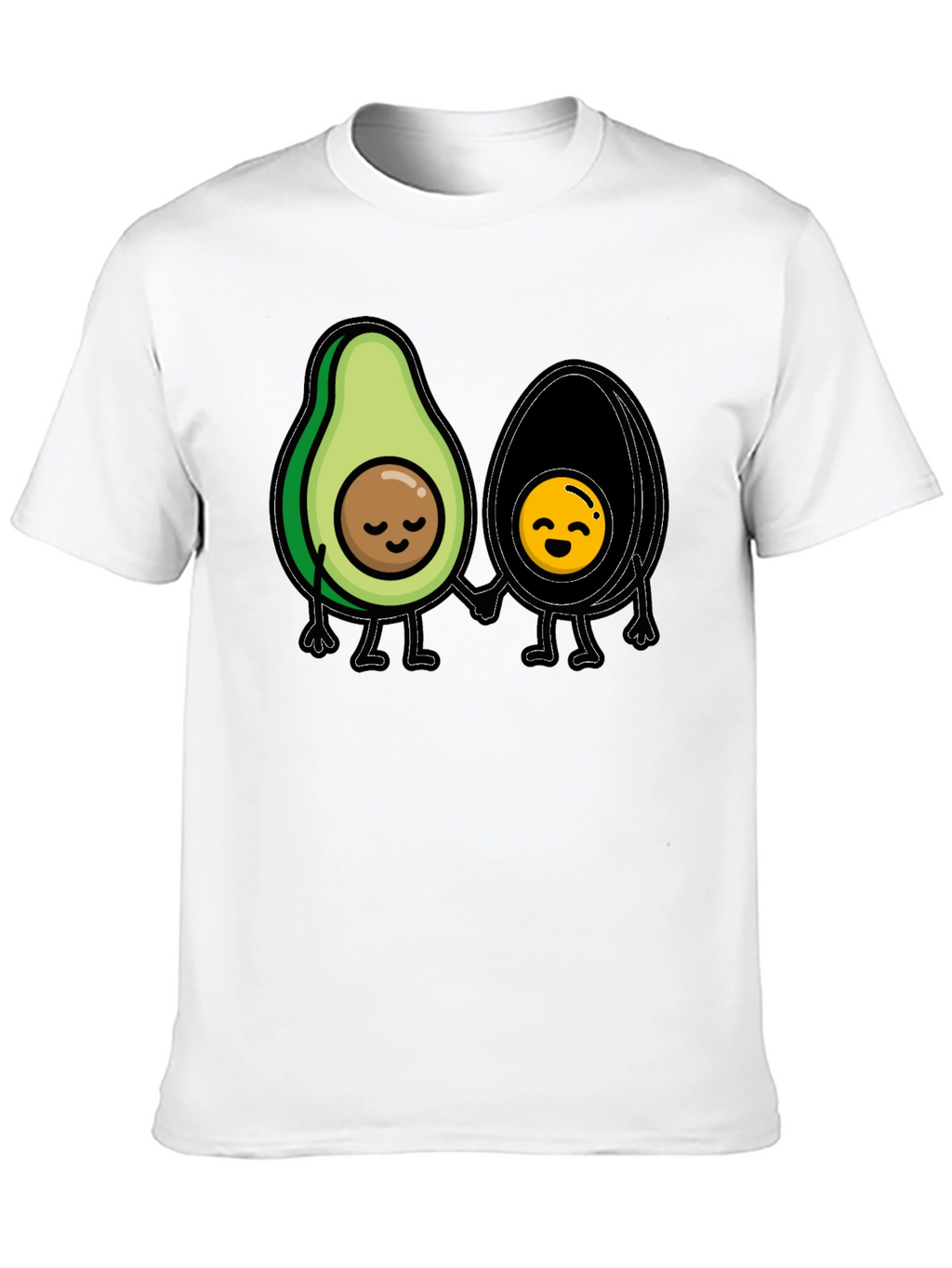 Avocado Couple Graphic Tee - Trendy Black T-Shirt