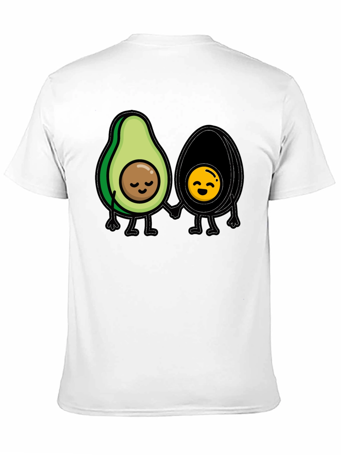 Avocado Couple Graphic Tee - Trendy Black T-Shirt