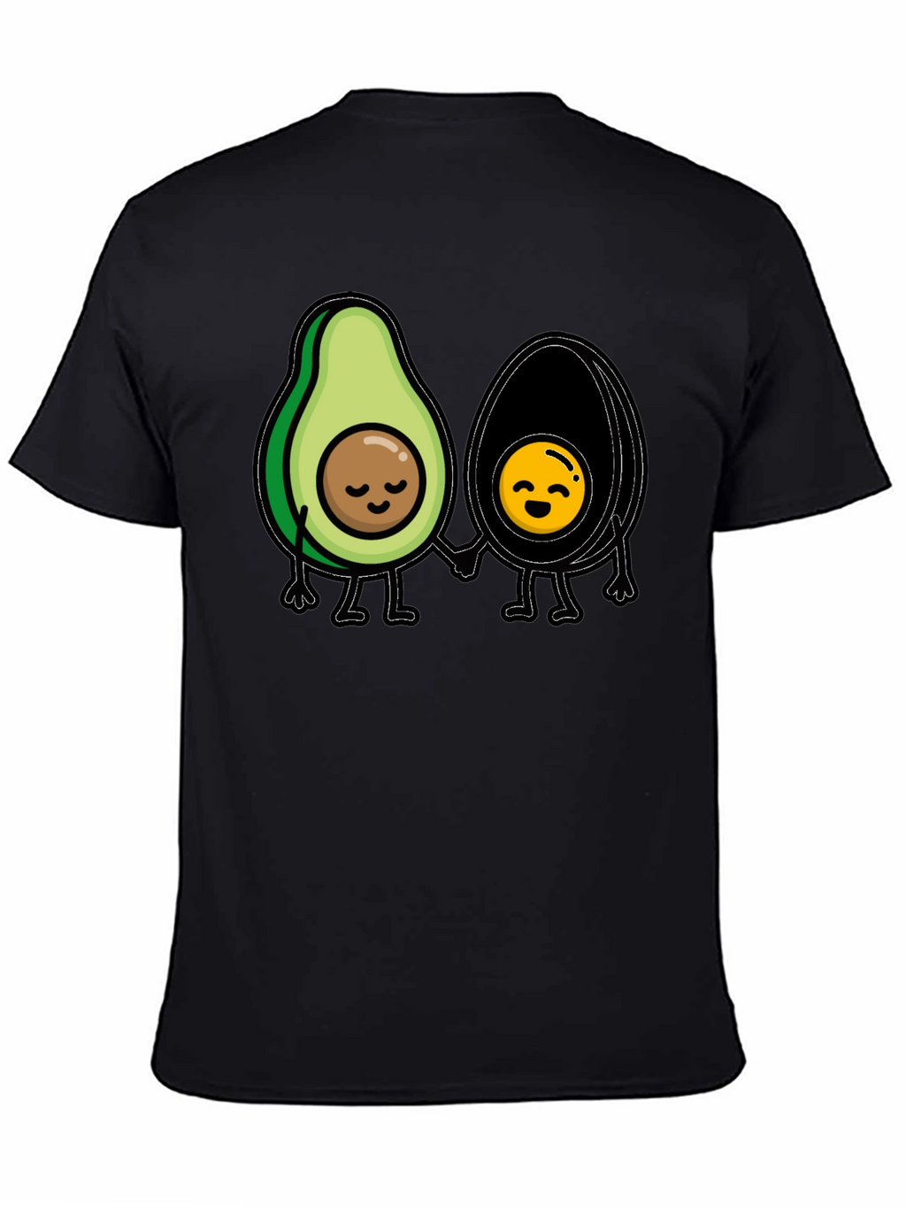 Avocado Couple Graphic Tee - Trendy Black T-Shirt