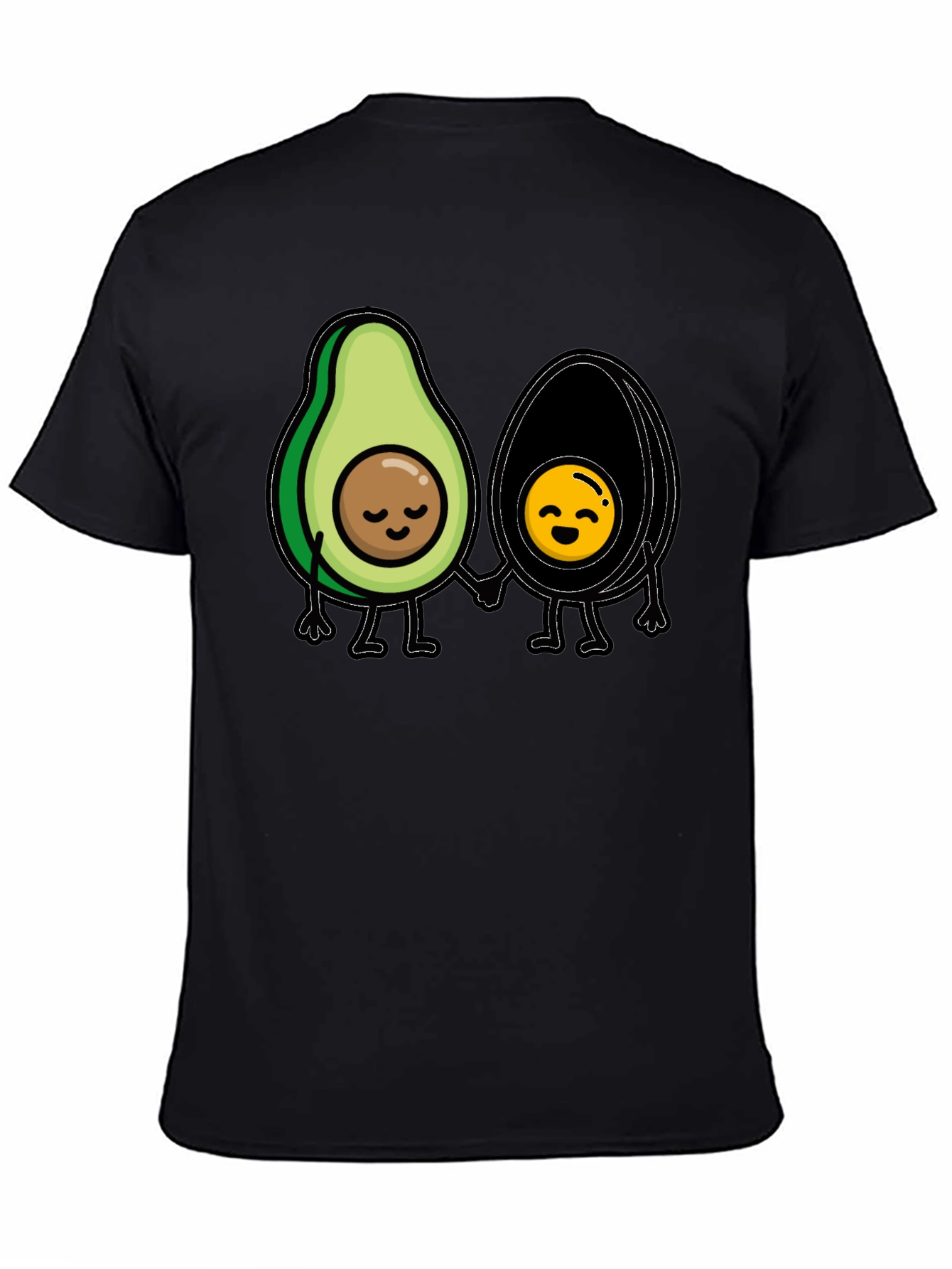 Avocado Couple Graphic Tee - Trendy Black T-Shirt