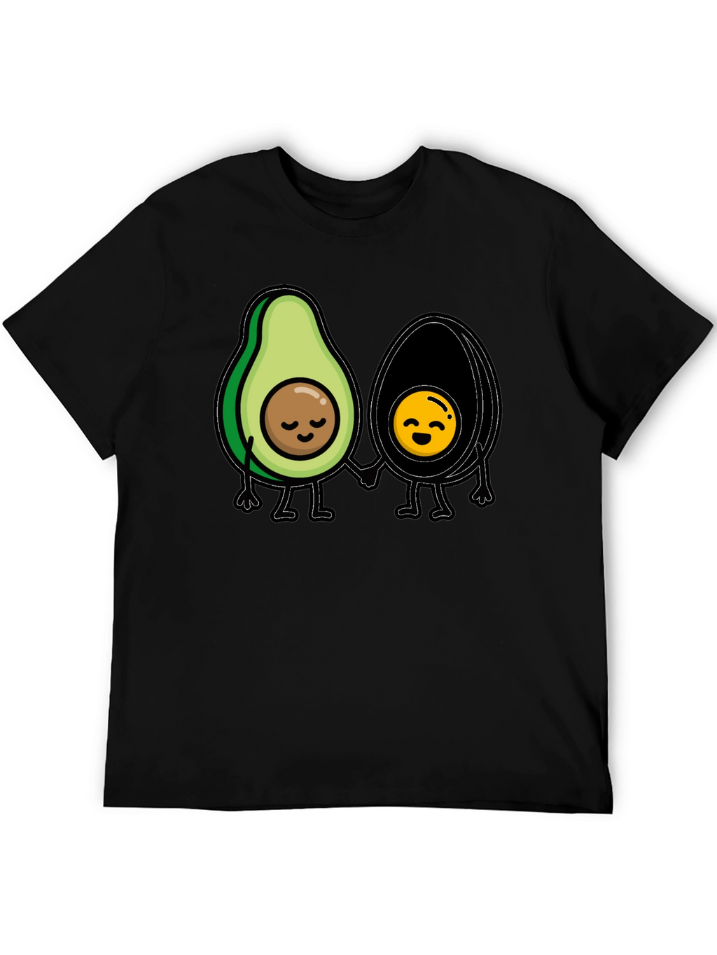 Avocado Couple Graphic Tee - Trendy Black T-Shirt
