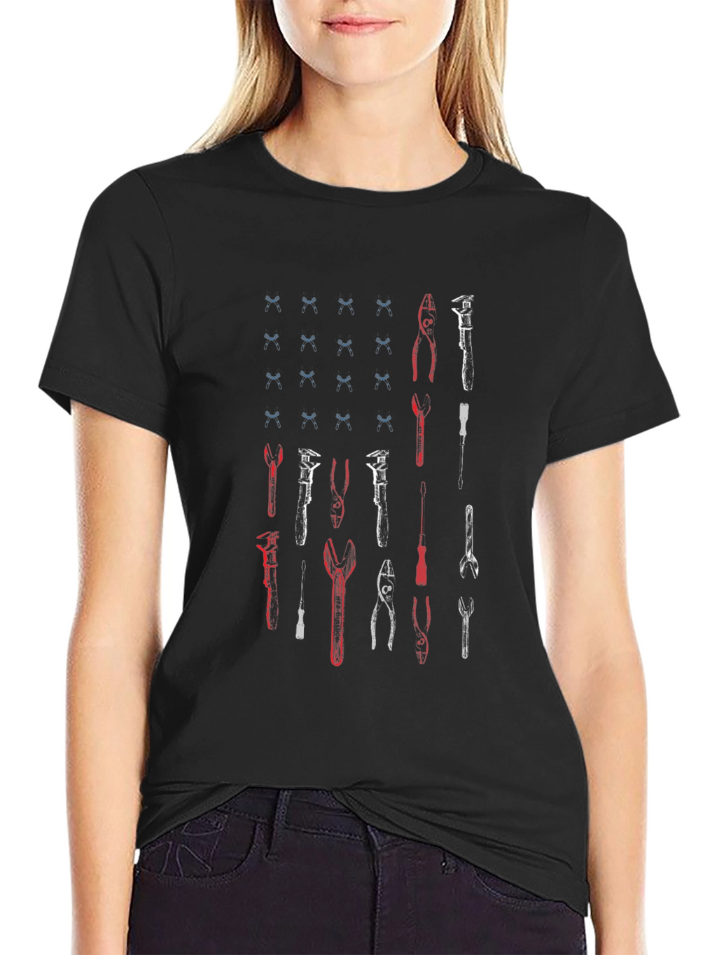 American Flag Tool T-Shirt - Black