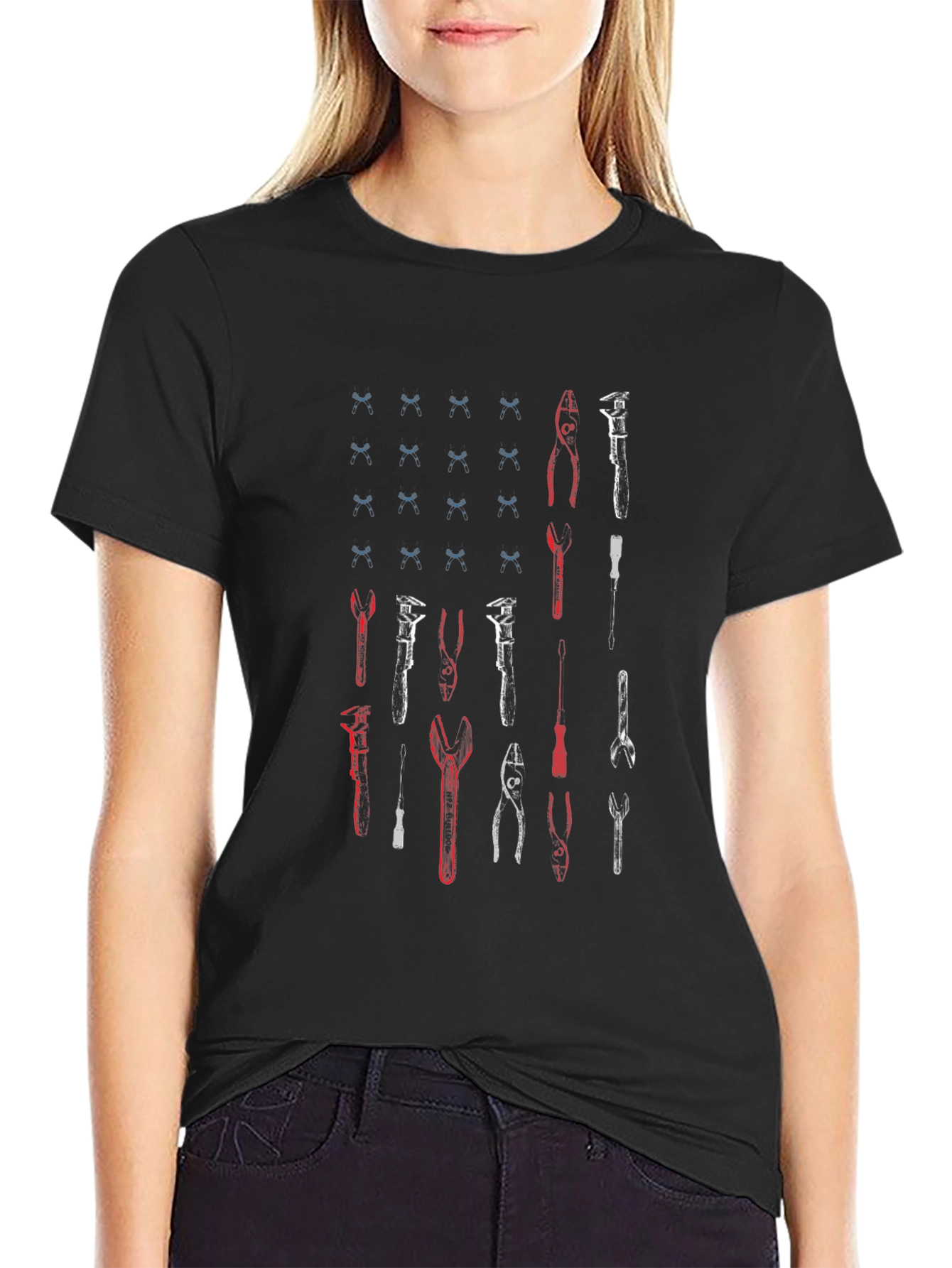 American Flag Tool T-Shirt - Black