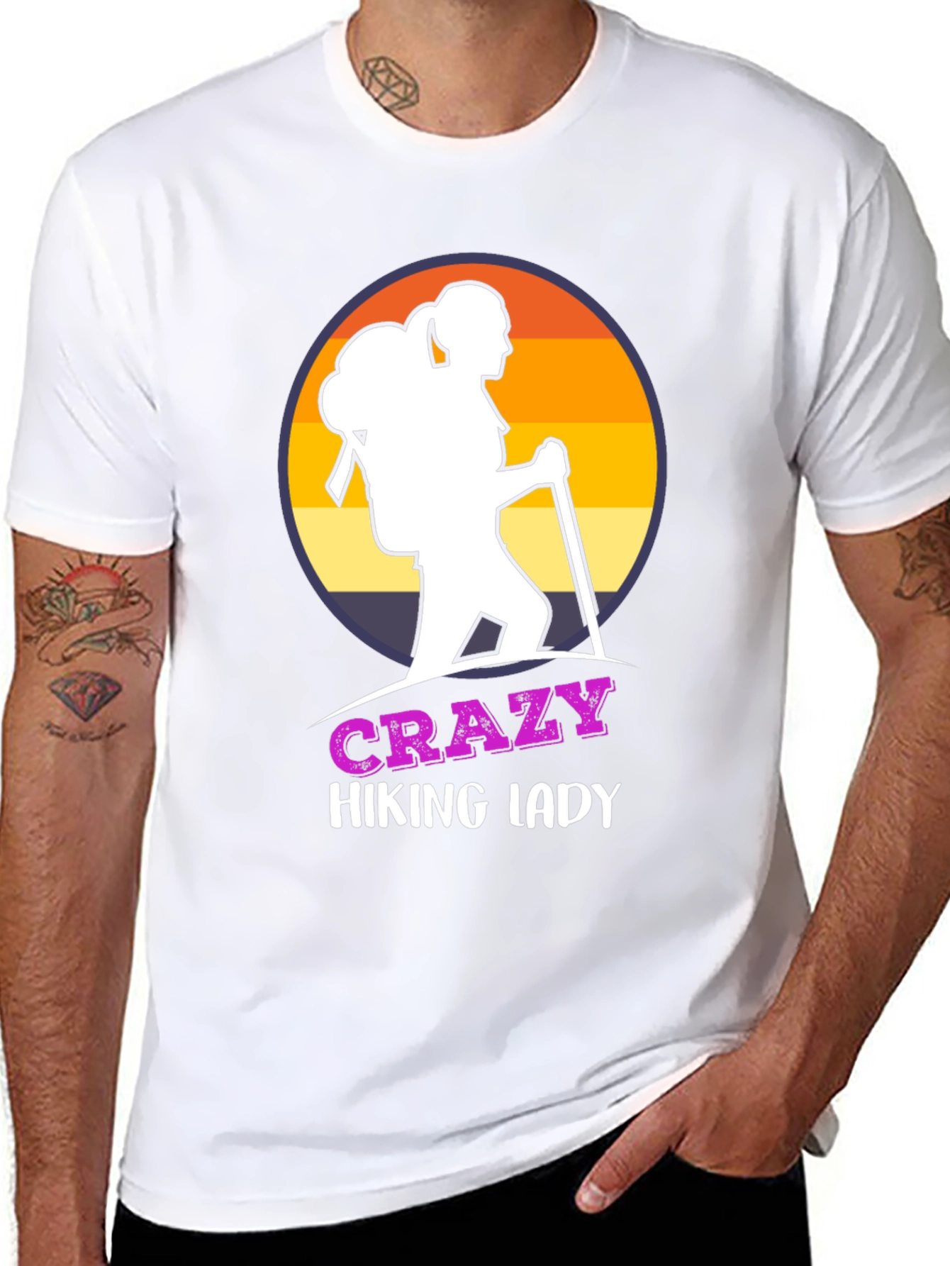 Crazy Hiking Lady T-Shirt - Outdoor Adventure Apparel