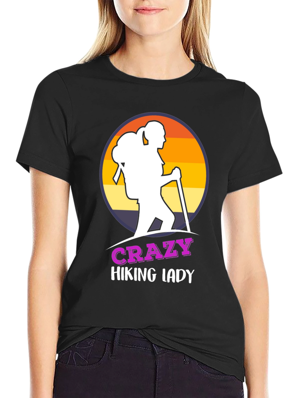 Crazy Hiking Lady T-Shirt - Outdoor Adventure Apparel