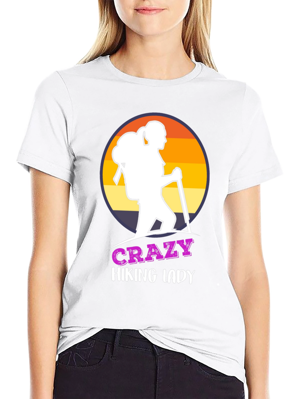 Crazy Hiking Lady T-Shirt - Outdoor Adventure Apparel