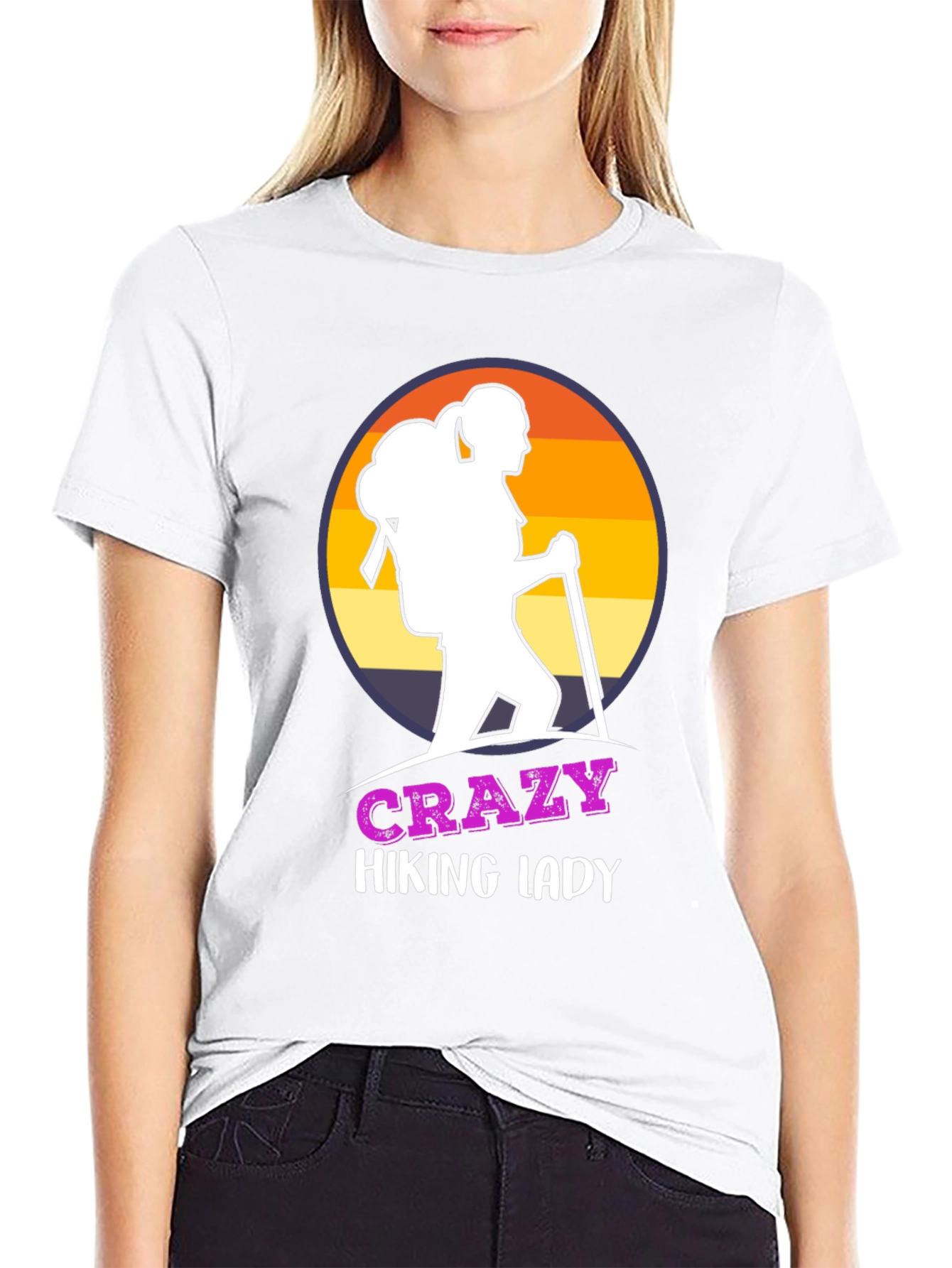 Crazy Hiking Lady T-Shirt - Outdoor Adventure Apparel