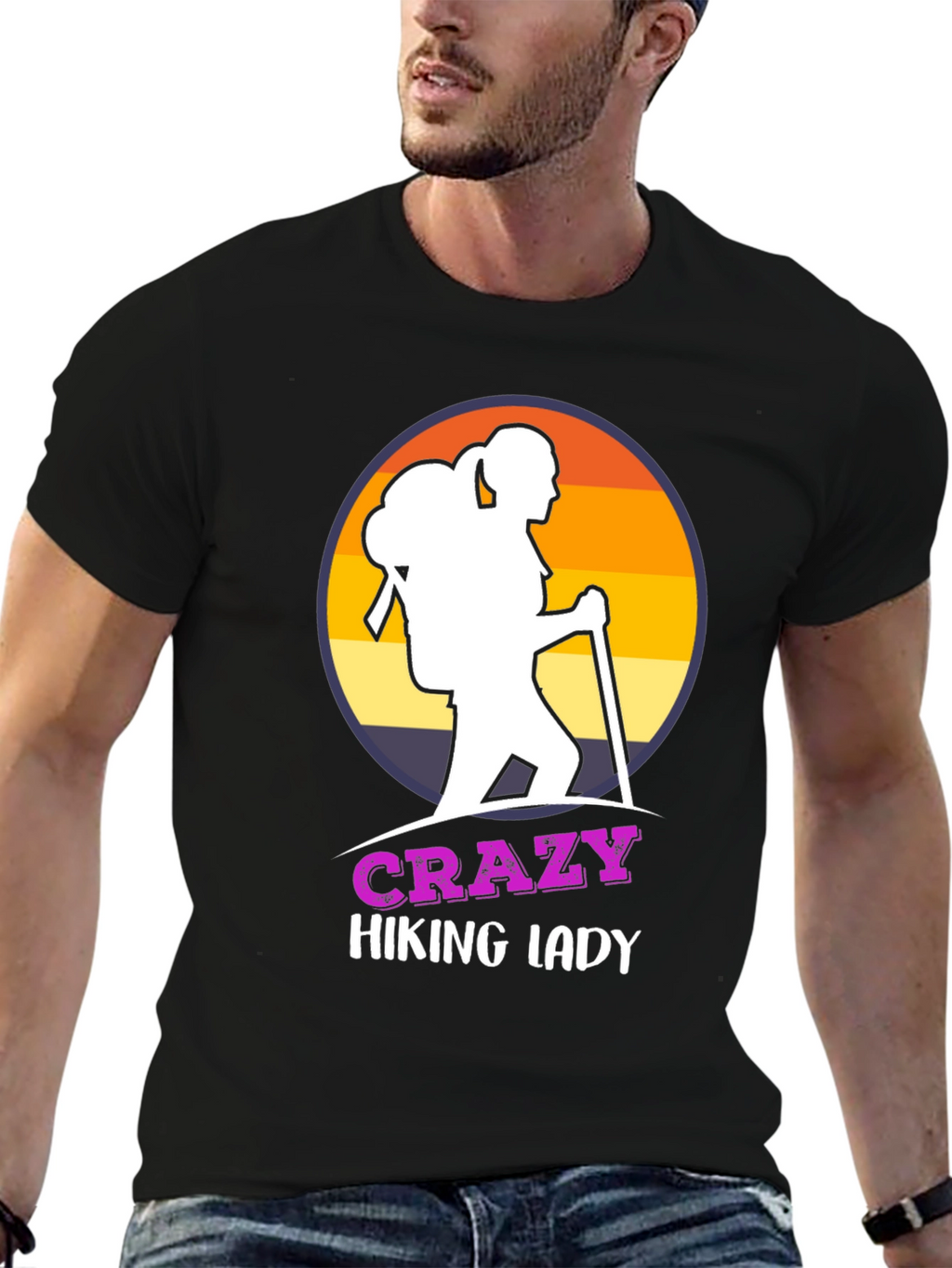 Crazy Hiking Lady T-Shirt - Outdoor Adventure Apparel