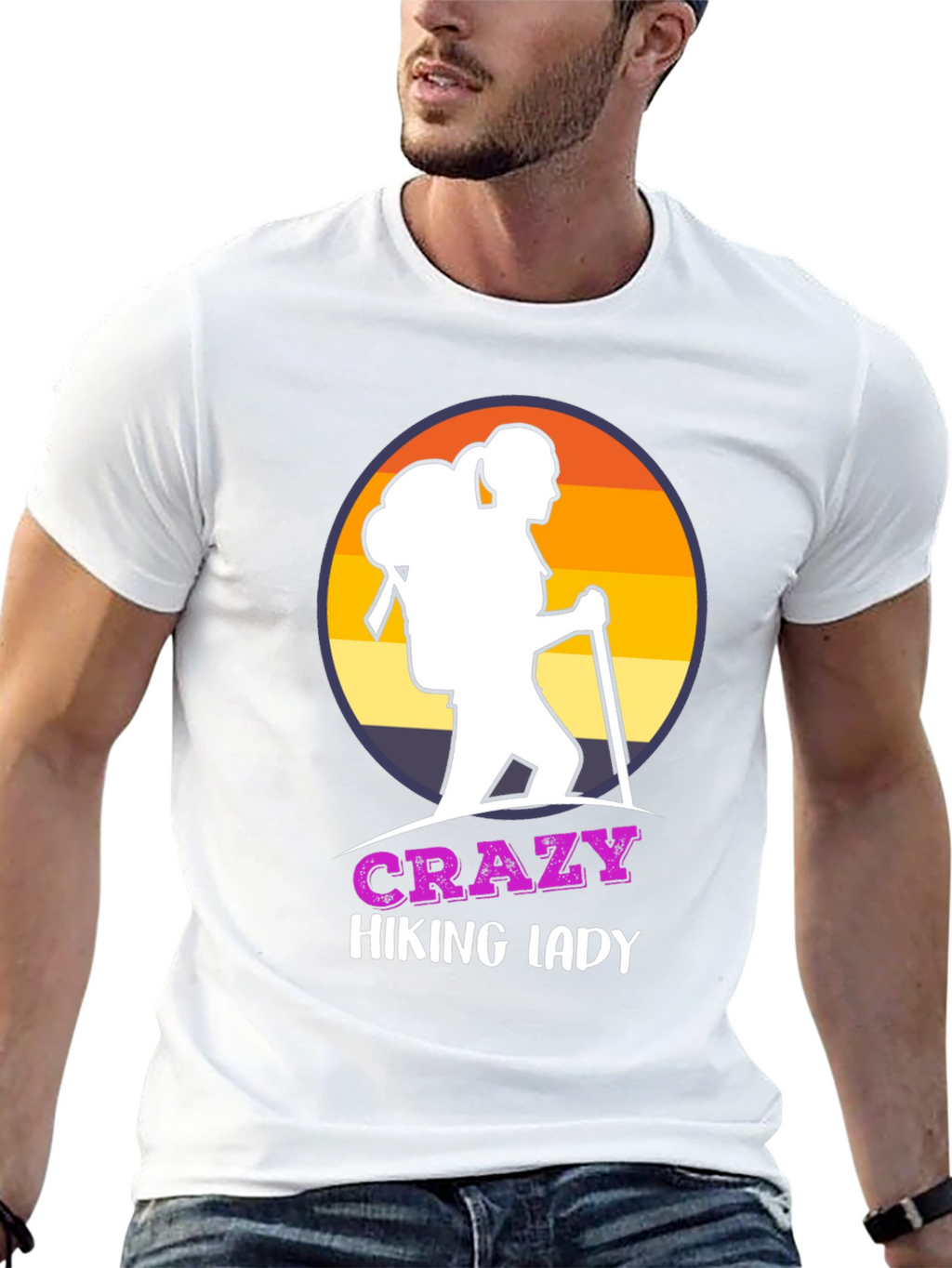Crazy Hiking Lady T-Shirt - Outdoor Adventure Apparel