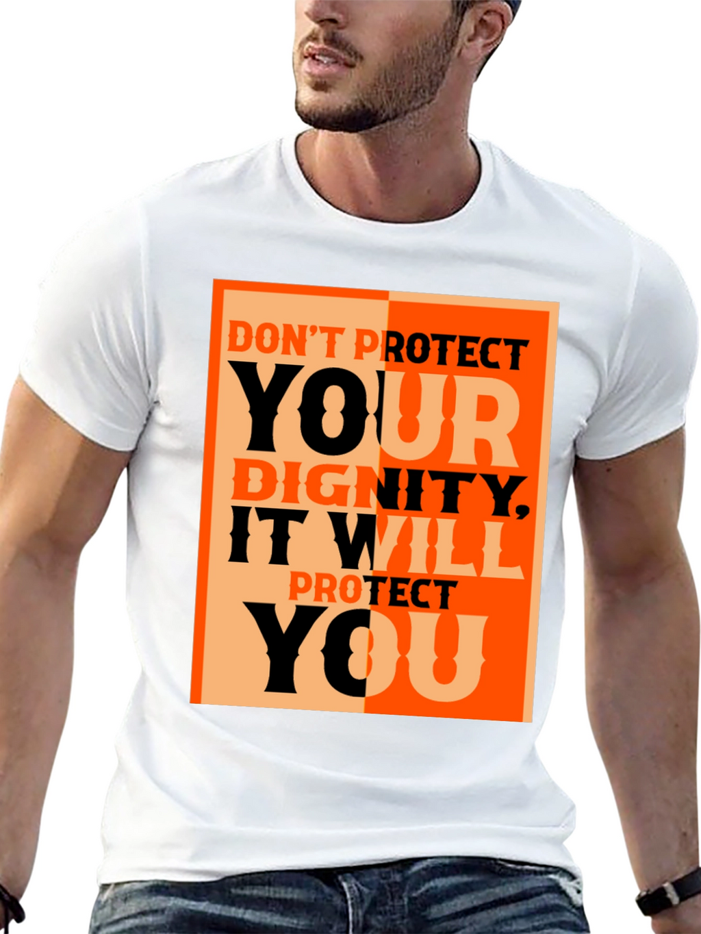 Dignity Protect You Graphic Tee - Black Cotton T-Shirt