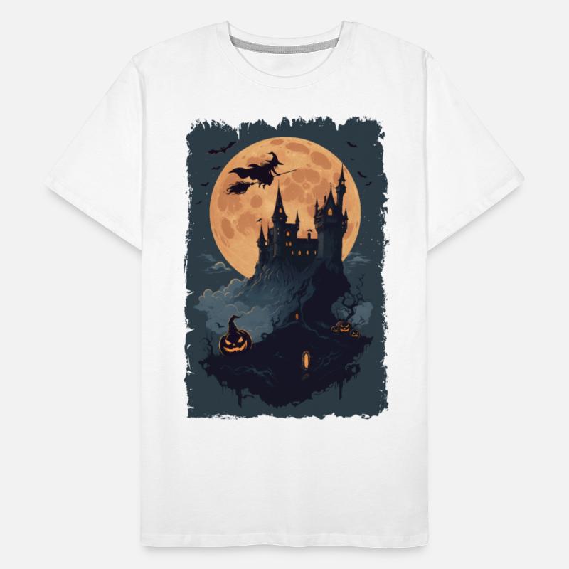 Witch flying into the castle