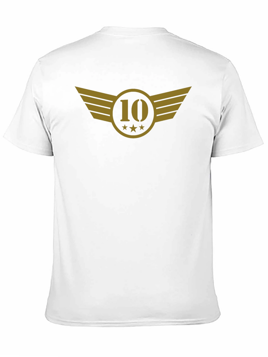 Black T-Shirt with Gold 10 Winged Emblem