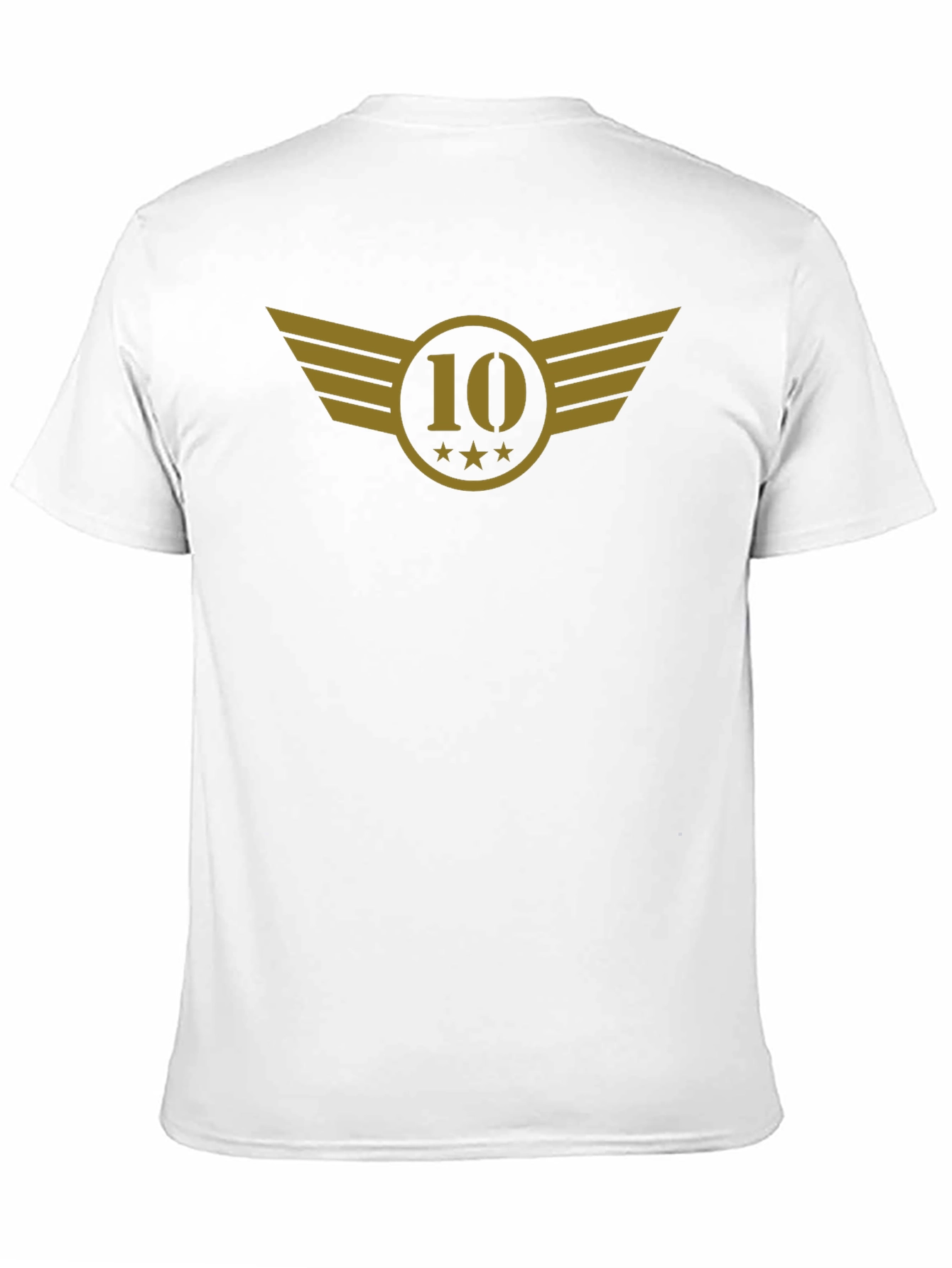 Black T-Shirt with Gold 10 Winged Emblem