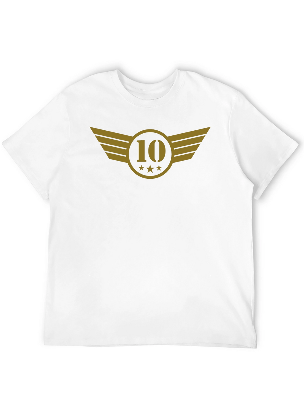 Black T-Shirt with Gold 10 Winged Emblem