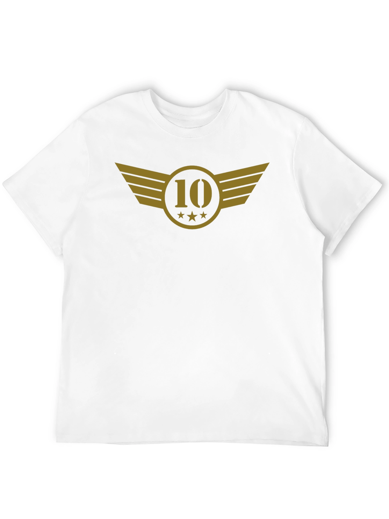 Black T-Shirt with Gold 10 Winged Emblem