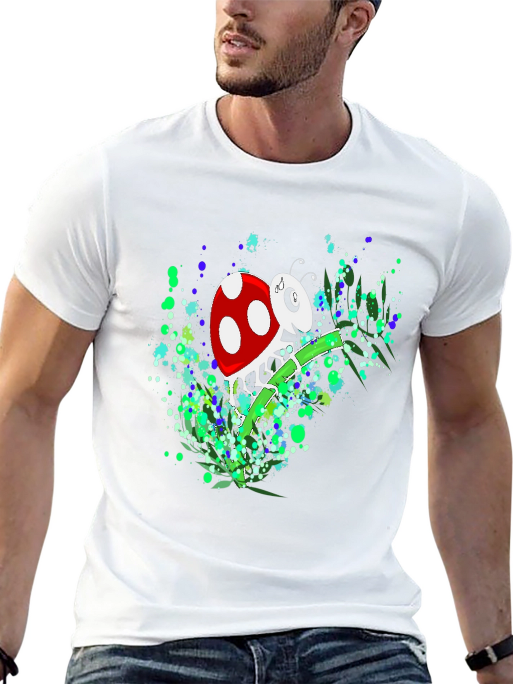 Ladybug Graphic T-Shirt - Black